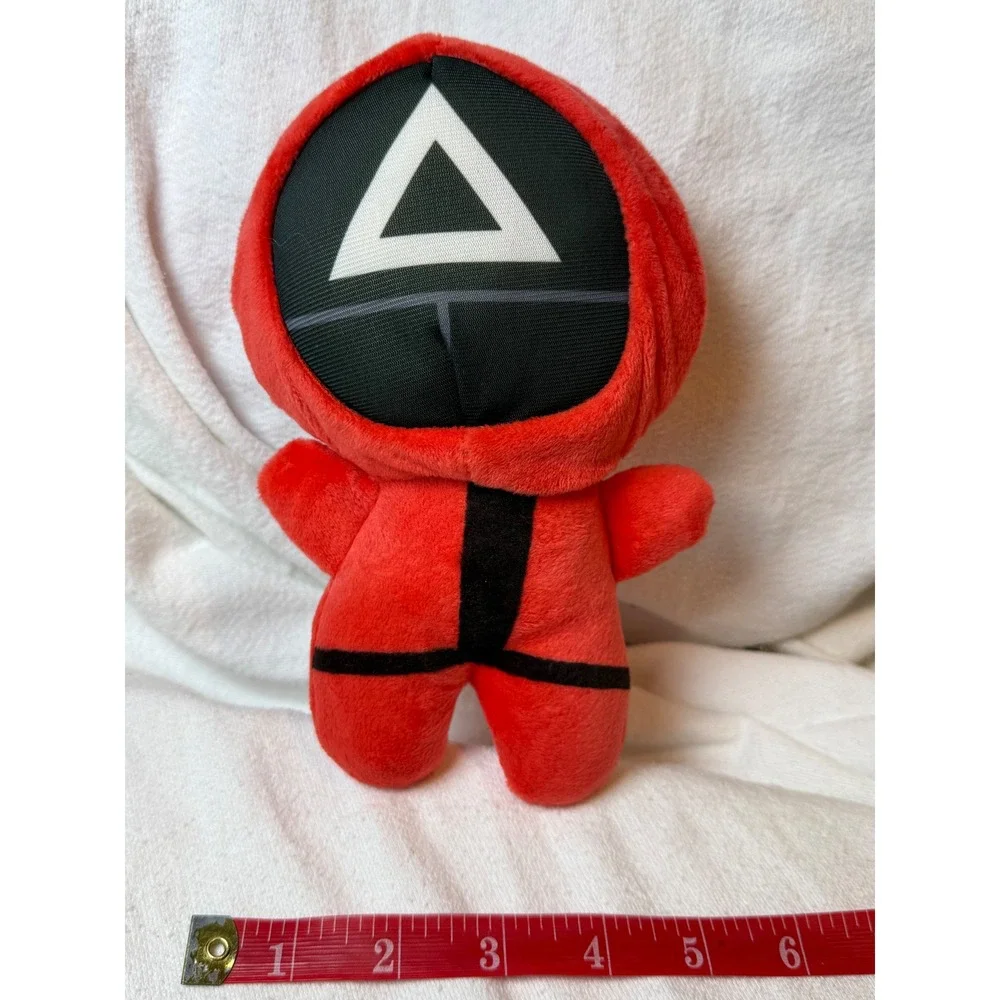 Squid Game Soldier Plush Toy‎ Triangle Mask Red Black Character Doll